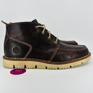 Timberland Men's Westmore Tortoiseshell Leather Moc-Toe Chukka Boots Size 8.5